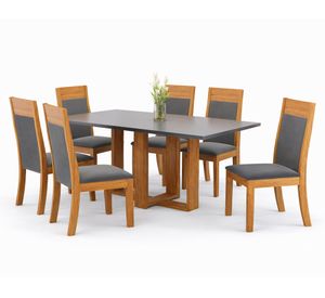 Juego comedor 6 sillas toscana gris