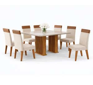 Juego comedor 6 sillas Real beige