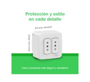 Casquete armado enchufe doble 10A 250V  blanco