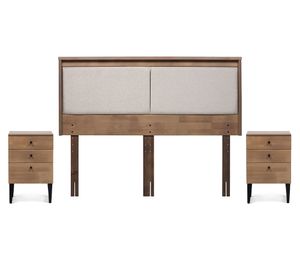 Set respaldo + velador Paul King latte