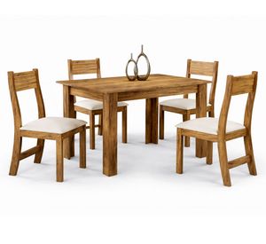 Comedor 4 sillas Destiny beige 75.1x110x75 cm