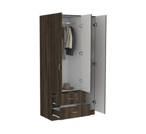 Closet 3 puertas 2 cajones Austral milan/blanco