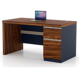 Escritorio 2 cajones Quantum gris/café 75x140x70 cm