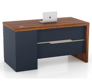 Escritorio 2 cajones Quantum gris/café 75x140x70 cm