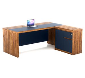 Escritorio 1 cajón Loop café/gris 75x180x160 cm