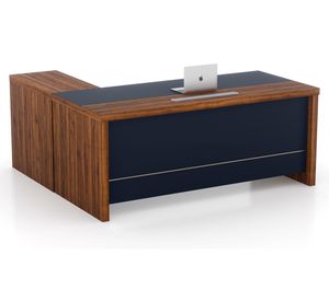 Escritorio 1 cajón Loop café/gris 75x180x160 cm