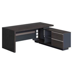 Escritorio 2 cajones Bergen café/gris 75x180x160 cm