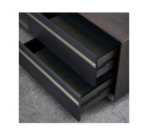 Escritorio 2 cajones Bergen café/gris 75x180x160 cm