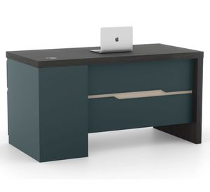 Escritorio 2 cajones Alpha café/gris 75x140x70 cm