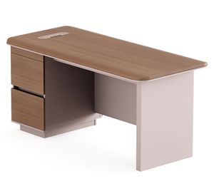 Escritorio 2 cajones Concord beige/café 75x140x70 cm