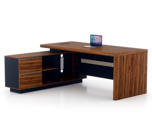 Escritorio 2 cajones Haya café/gris 75x180x160 cm