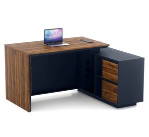Escritorio 2 cajones Zenit gris/café 75x140x120 cm