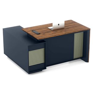 Escritorio 2 cajones Zenit gris/café 75x140x120 cm