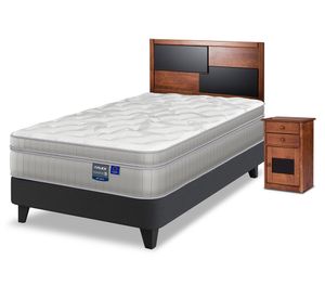 Cama europea Paradise 1.5 plazas base normal + set Colonia