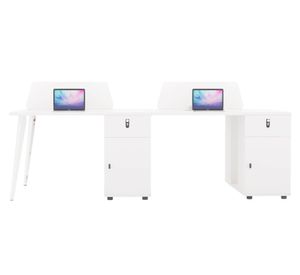 Escritorio 4 puestos Nordik blanco 75x240x120 cm