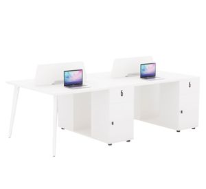 Escritorio 4 puestos Nordik blanco 75x240x120 cm