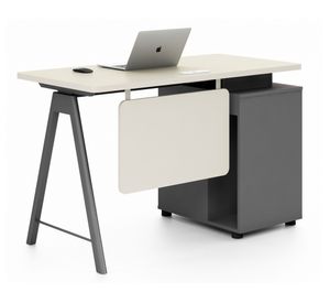 Escritorio 1 cajón Metrik gris/blanco invierno 75x120x60 cm