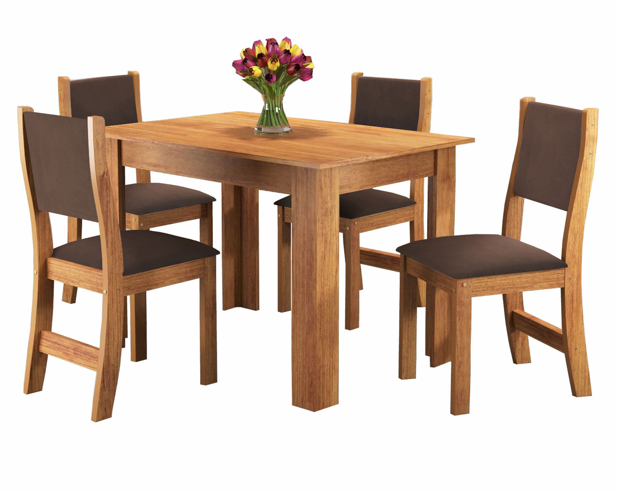 Alaia Home Juego comedor 4 sillas Promesa café