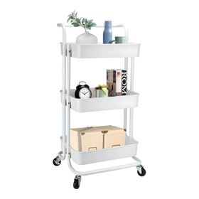 Carro Organizador Multiuso Blanco Bandejas Plásticas