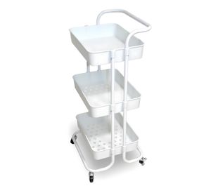 Carro Organizador Multiuso Blanco Bandejas Plásticas