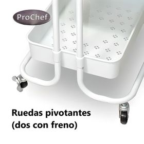 Carro Organizador Multiuso Blanco Bandejas Plásticas