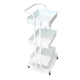 Carro Organizador Multiuso Blanco Bandejas Plásticas