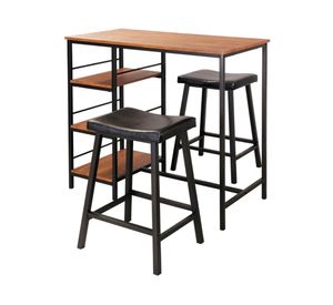 Juego comedor 2 banquetas Vesant 91x102x50 cm