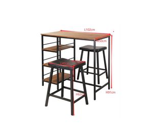 Juego comedor 2 banquetas Vesant 91x102x50 cm