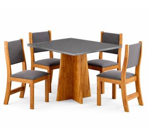 Comedor 4 sillas Legado gris 78x90x90 cm