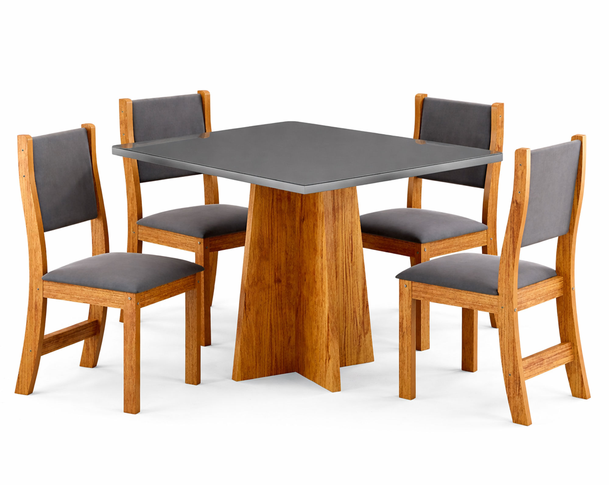 Alaia Home Comedor 4 sillas Legado gris 78x90x90 cm