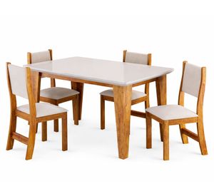 Juego comedor 4 sillas royal beige