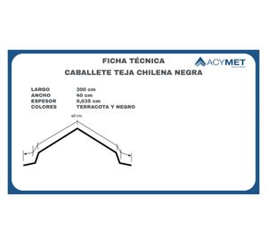 Caballete Recto 0.035x40x300 cm negro
