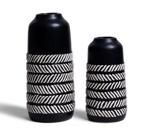 Jarrón espiga negro 2 piezas