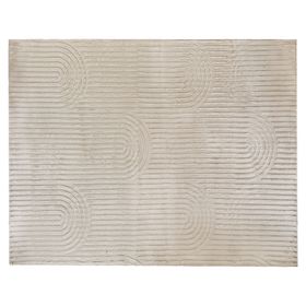 Alfombra curva poliéster beige 160x230 cm