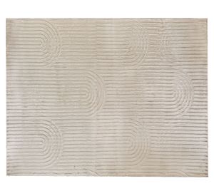 Alfombra curva poliéster beige 160x230 cm