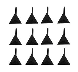 Set ganchos cortina triángulos grafito 12 un.