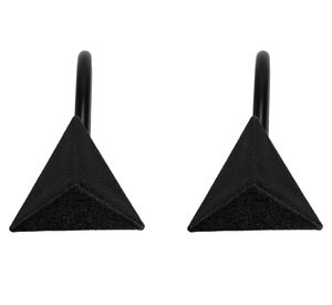 Set ganchos cortina triángulos grafito 12 un.