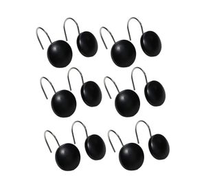 Set ganchos cortina negro 12 un.
