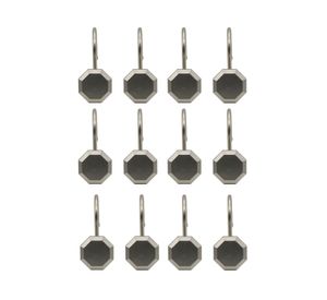 Set ganchos cortina redondos cromo 12 un.