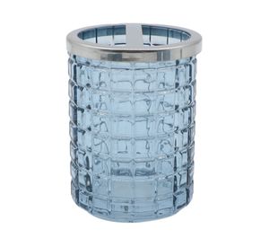 Portacepillo vidrio azul