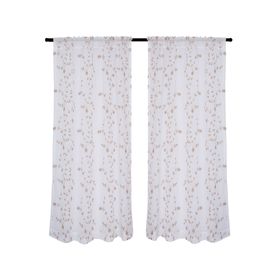Cortina diseño flores 140x230 cm beige