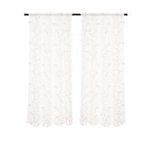 Cortina diseño flores 140x230 cm blanco