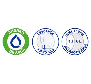 WC one piece piso 30.5 cm New Fonte blanco