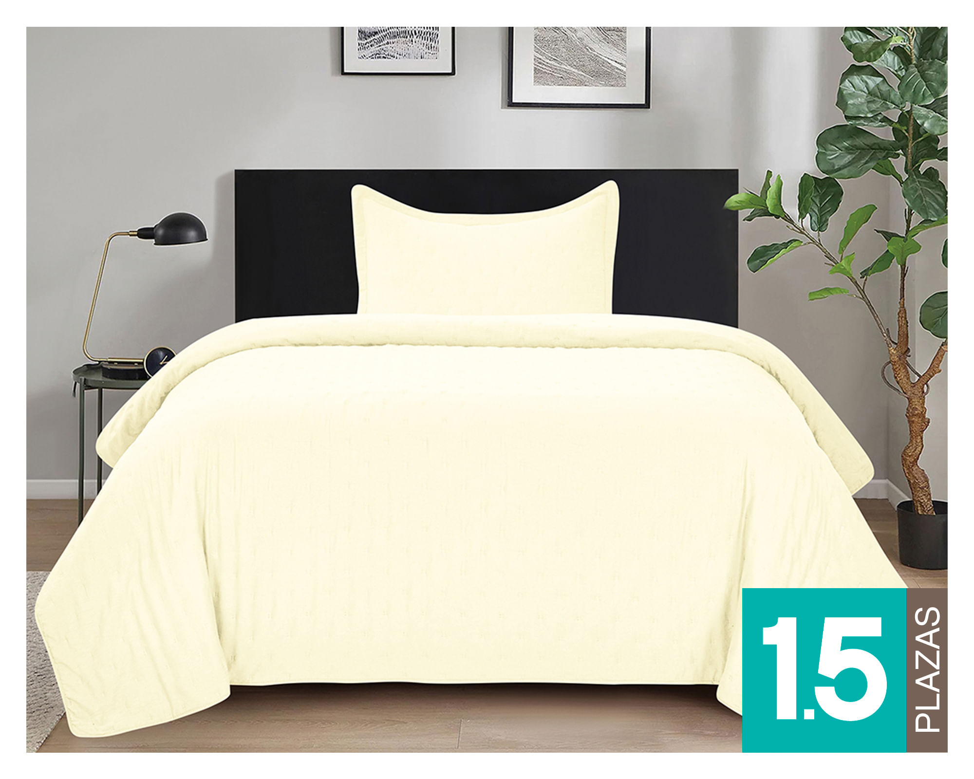 Illusions Quilt Roma mantequilla 1.5 plazas