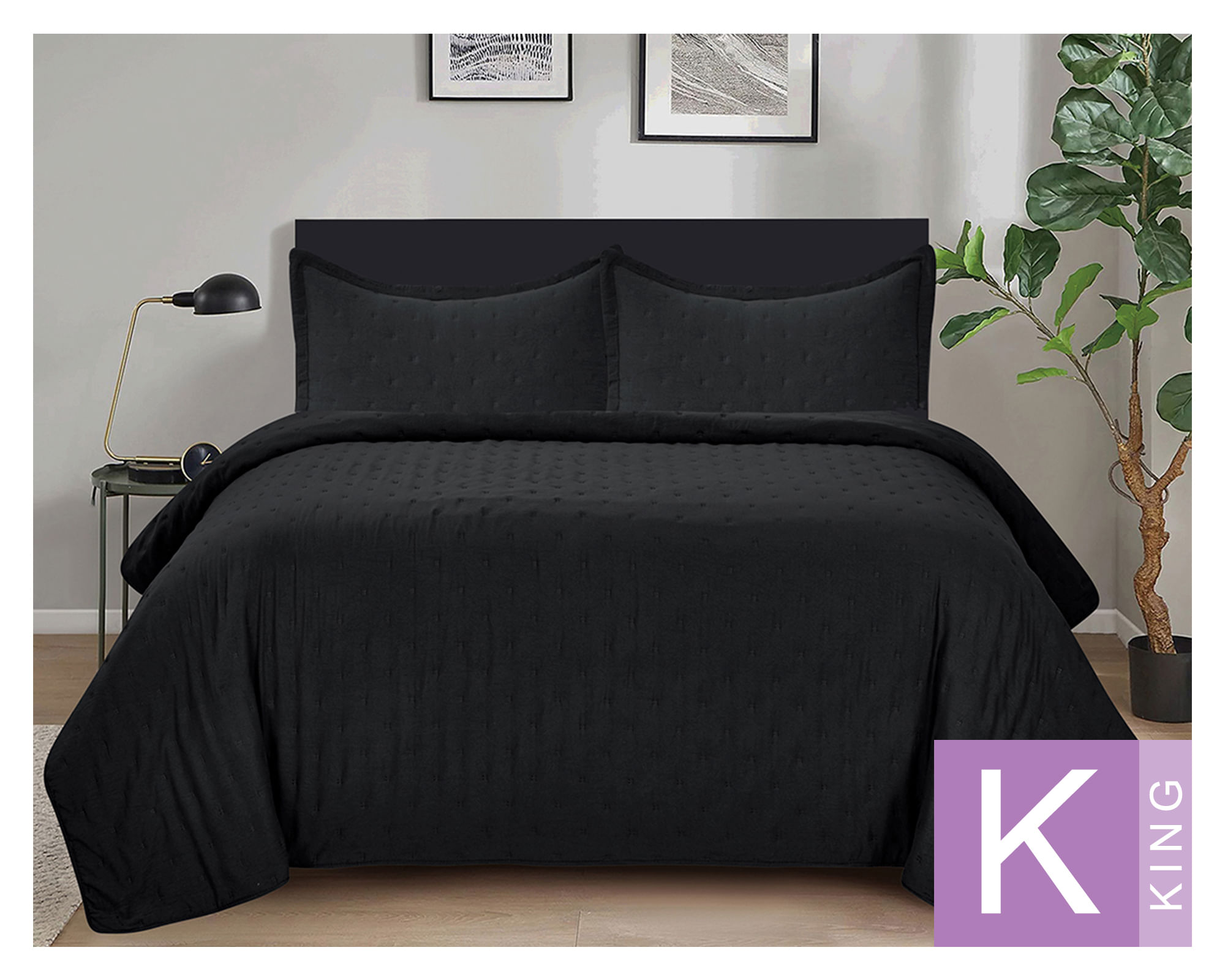 Illusions Quilt Roma negro King