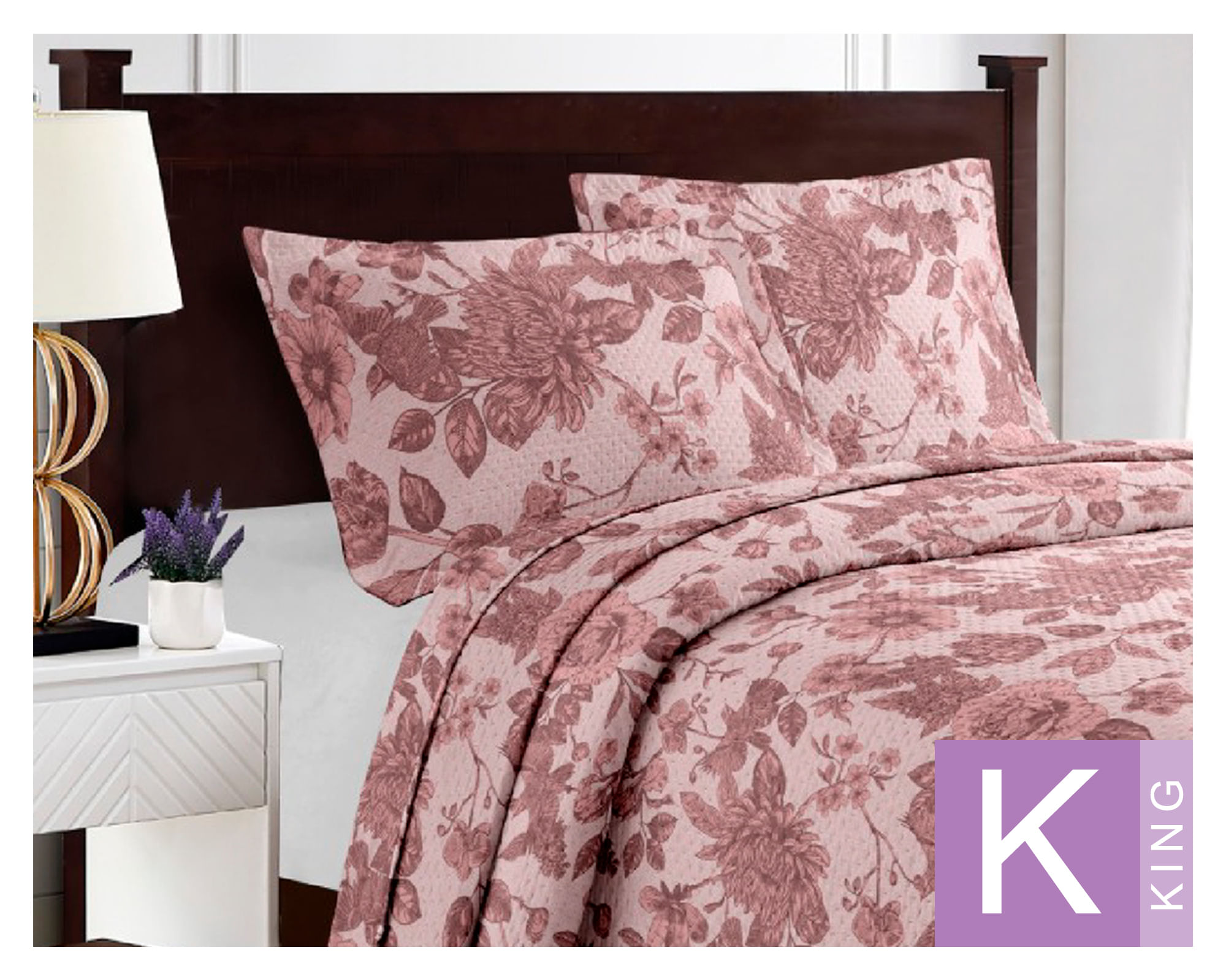 Illusions Quilt Breda rosado King