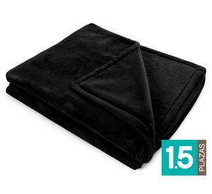 Frazada Flannel negro 1.5 plazas