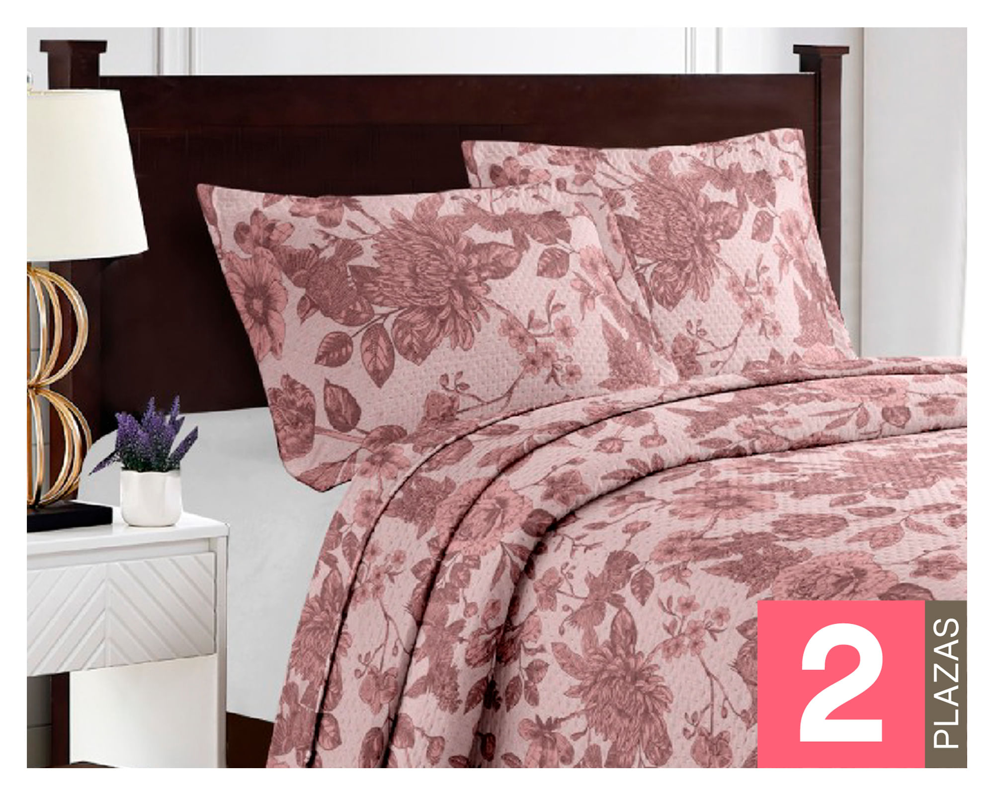 Illusions Quilt Breda rosado 2 plazas