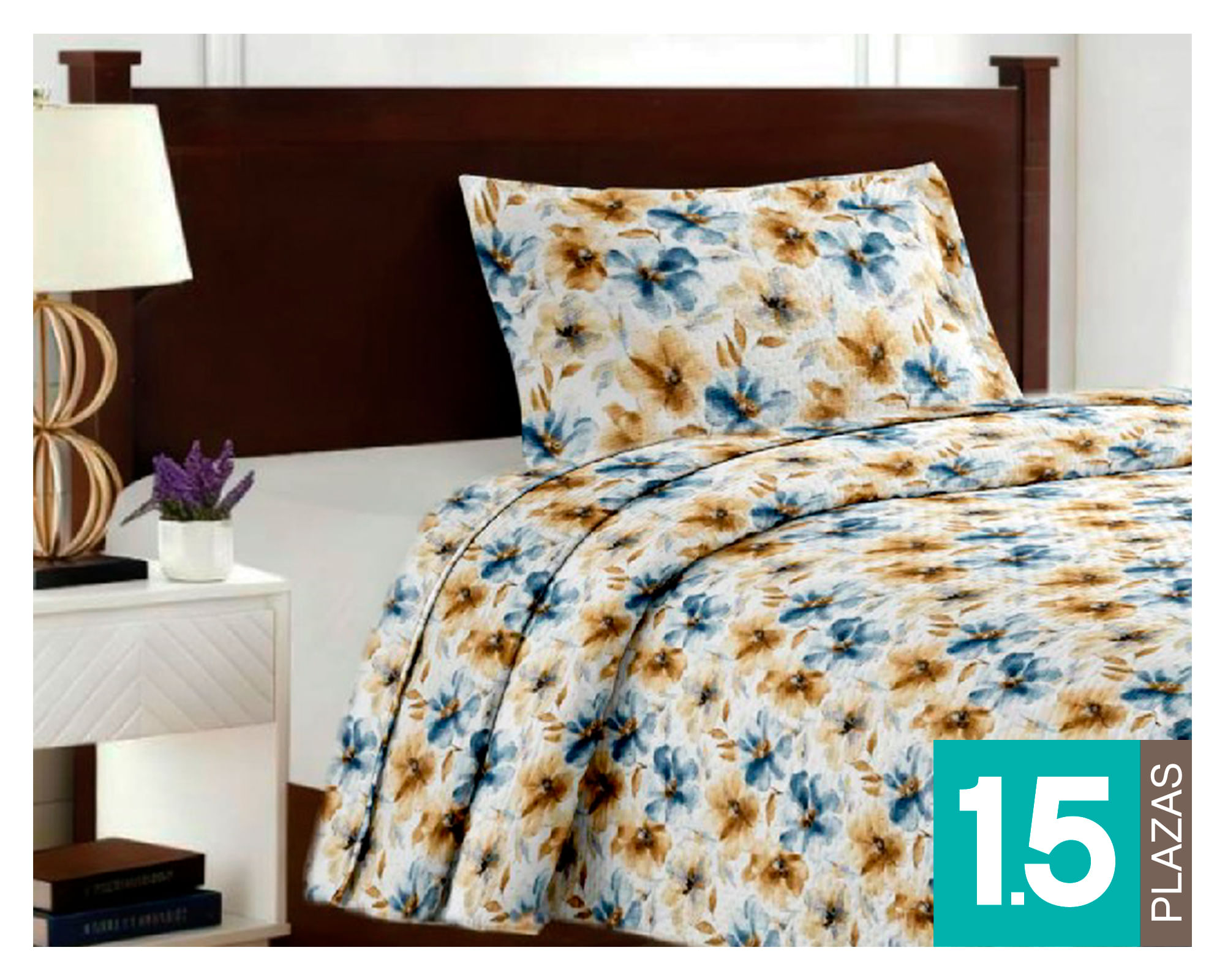 Illusions Quilt Breda celeste 1.5 plazas