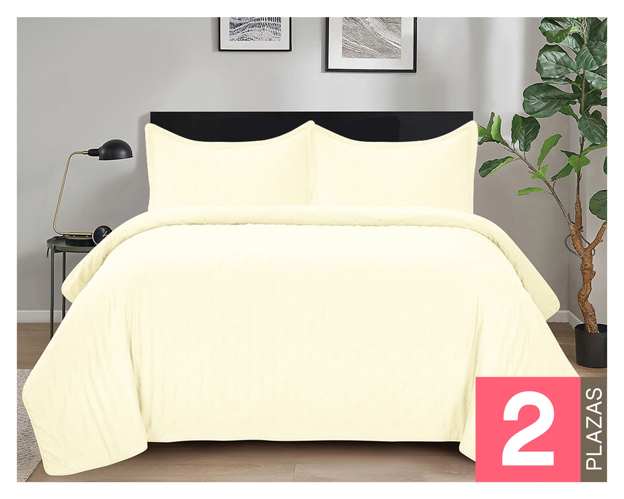 Illusions Quilt Roma mantequilla 2 plazas